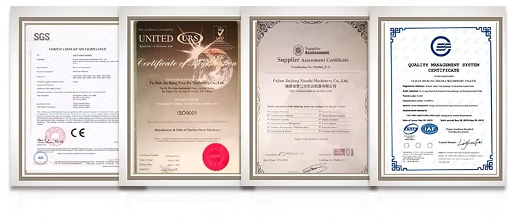 XIANDA stone machinery certifications